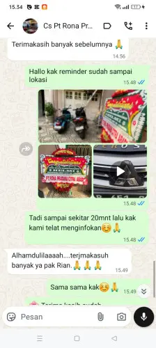 Testimonial Papan Bunga cepu